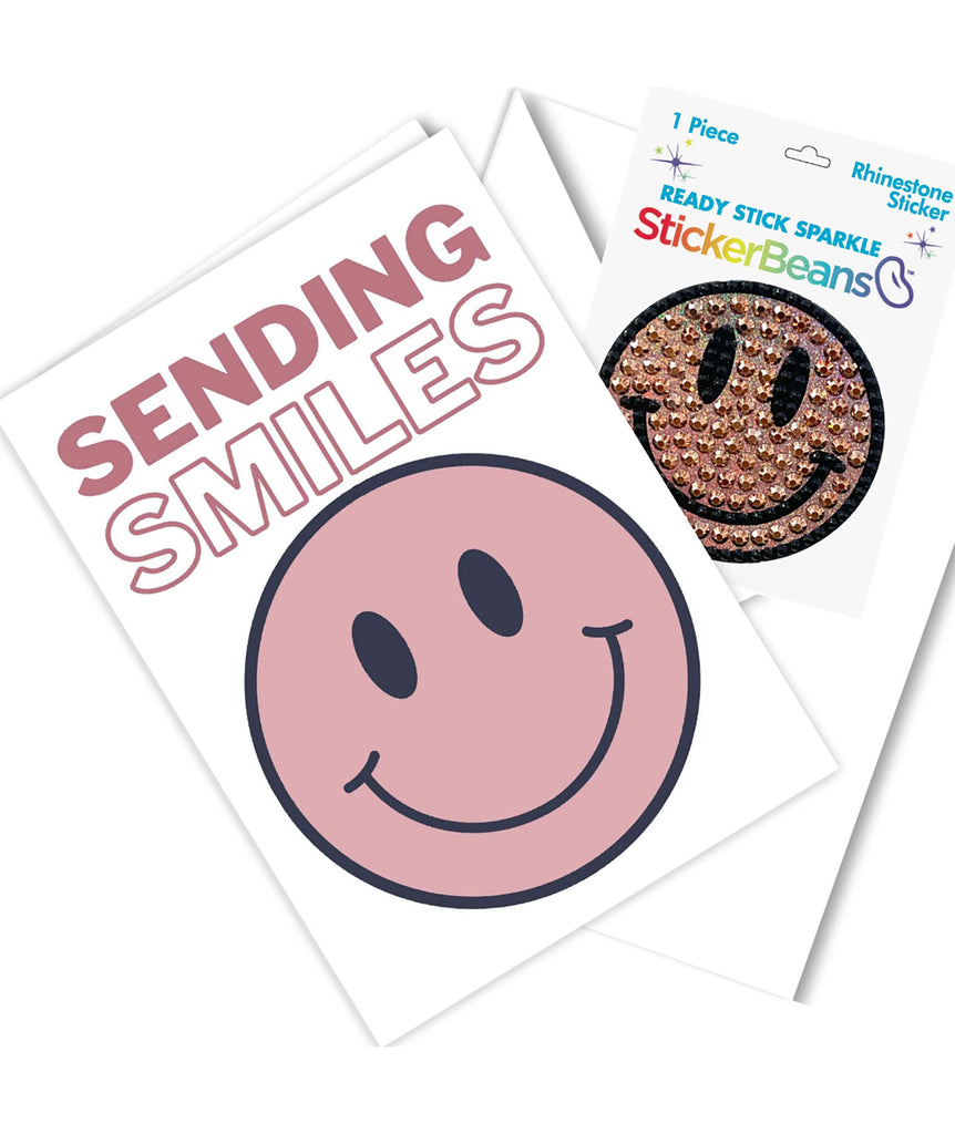 Sticker Beans Sending Smiles Card With Sticker Accessories Sticker Beans   