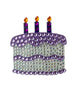 Sticker Beans Purple Birthday Cake Sticker Accessories Sticker Beans Multi