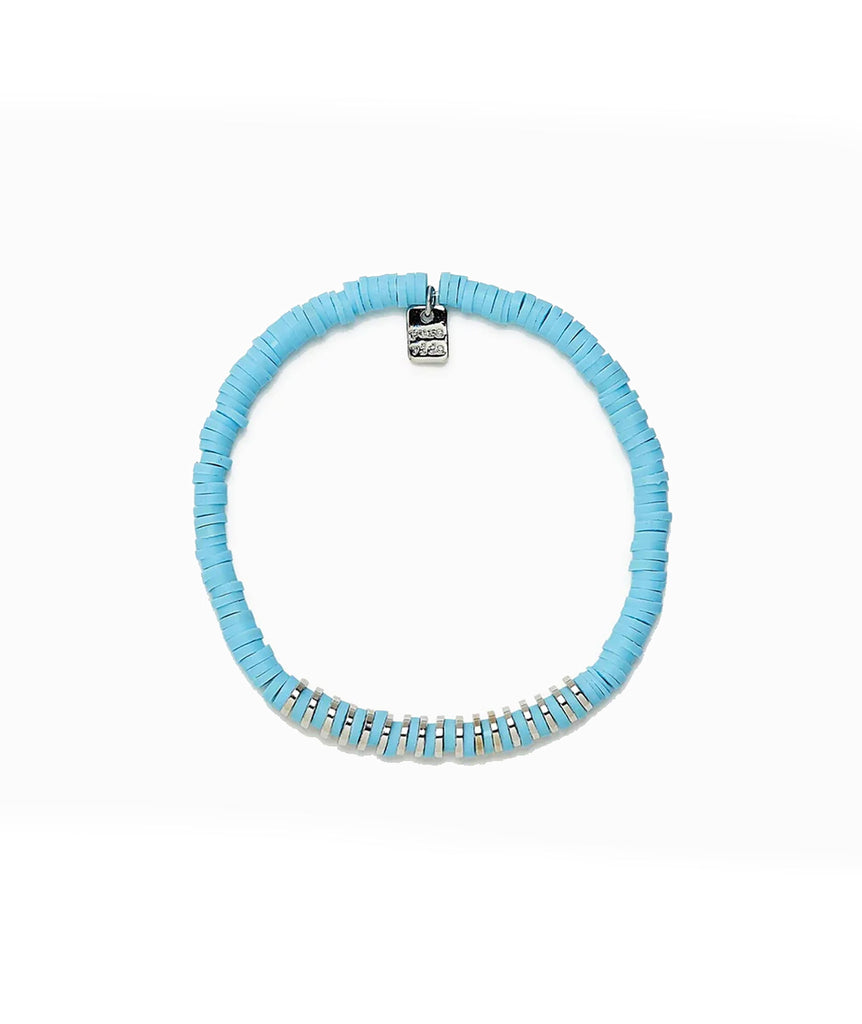 Pura Vida Heishi Disc Stretch Bracelet Jewelry - Trend Pura Vida Blue  