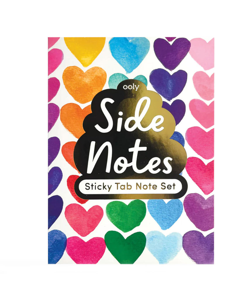 Side Notes Sticky Tab Notes Set Rainbow Hearts Accessories ooly   