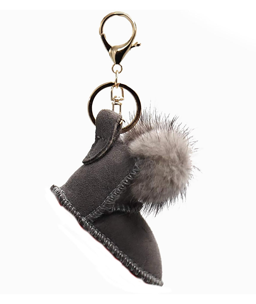 Ugg Slipper Key Chain Accessories Frankie's Exclusives Grey  