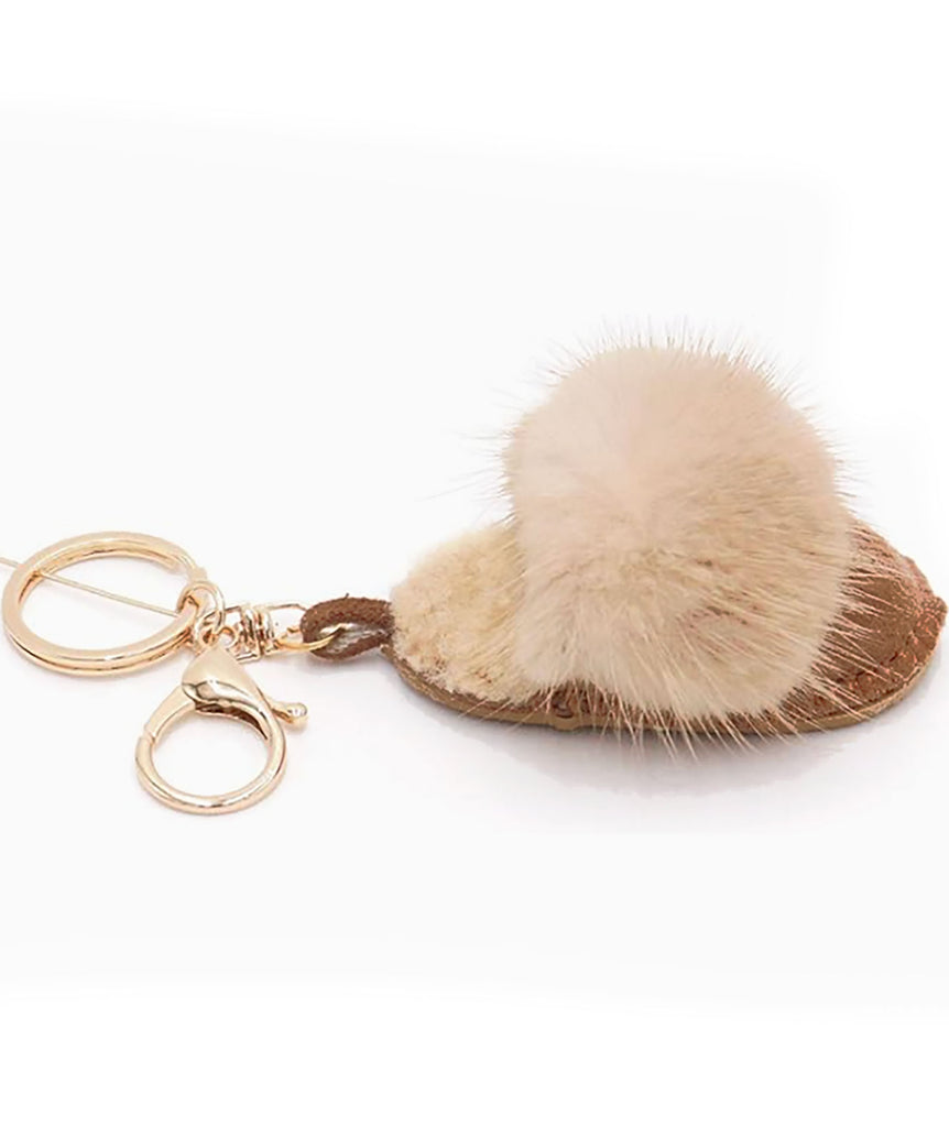 Ugg Slipper Key Chain Accessories Frankie's Exclusives Tan  