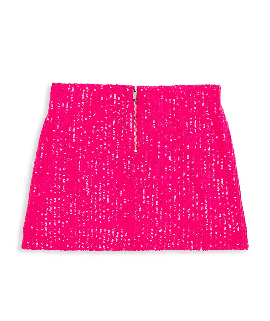 Katie J NYC Girls Taylor Sequin Skirt Neon Pink Distressed/seasonal girls Katie J NYC   