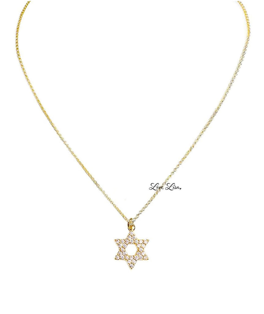 Star of David Open CZ Necklace Jewelry - Young Frankie's Exclusives Gold  