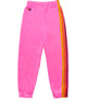 Aviator Nation Kids 5 Stripe Sweatpants Girls Casual Bottoms Aviator Nation Neon Pink Y/4 