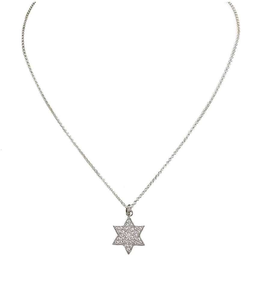 Star of David CZ Necklace Jewelry - Young Frankie's Exclusives Silver  