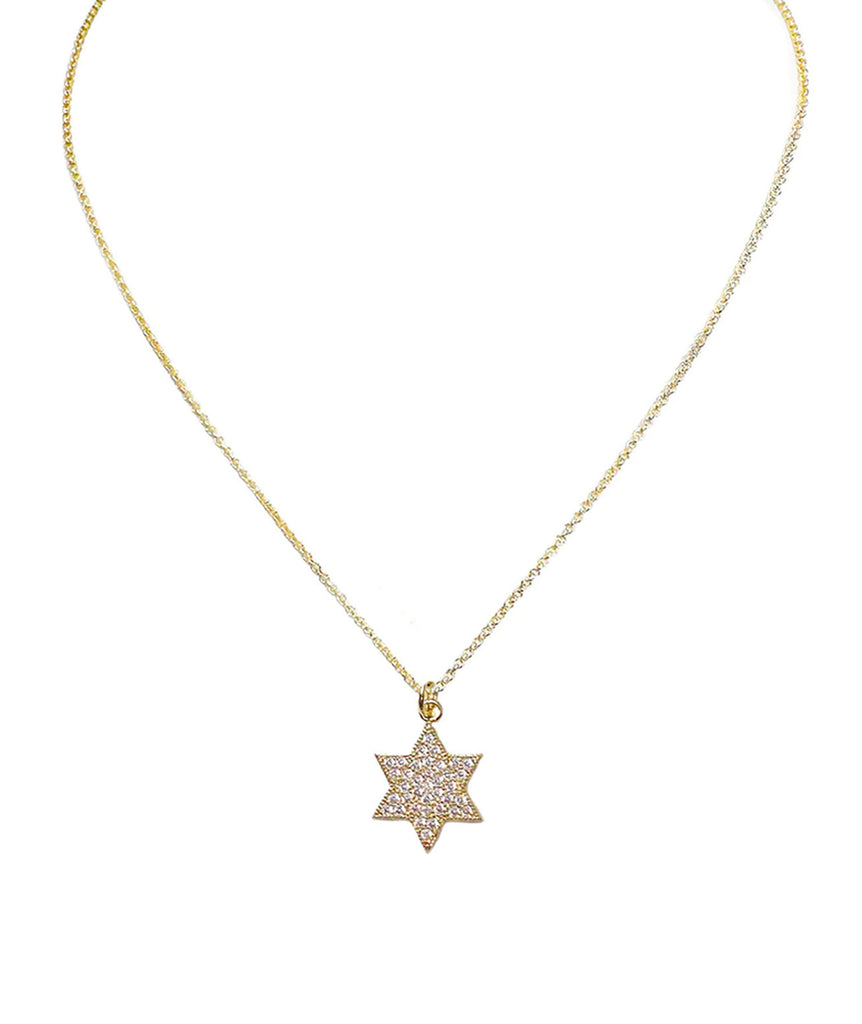 Star of David CZ Necklace Jewelry - Young Frankie's Exclusives Gold  