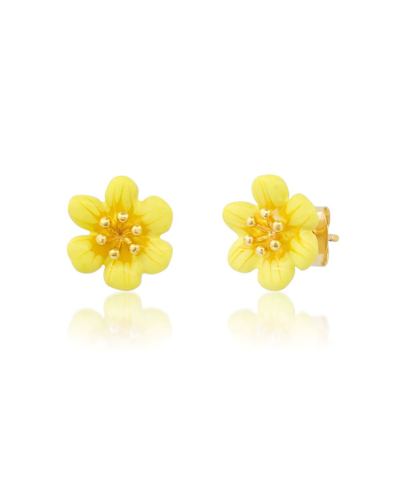 TAI Enamel Flower Studs Jewelry - Trend TAI Yellow  