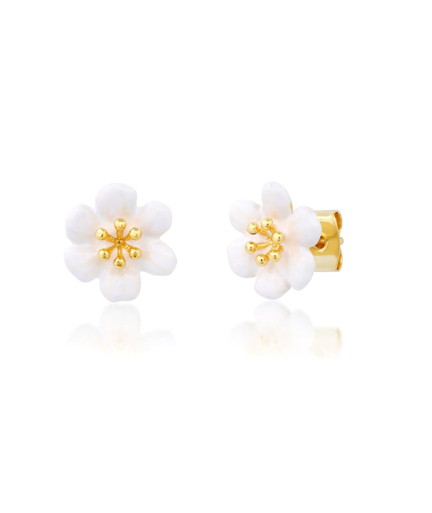 TAI Enamel Flower Studs Jewelry - Trend TAI White  