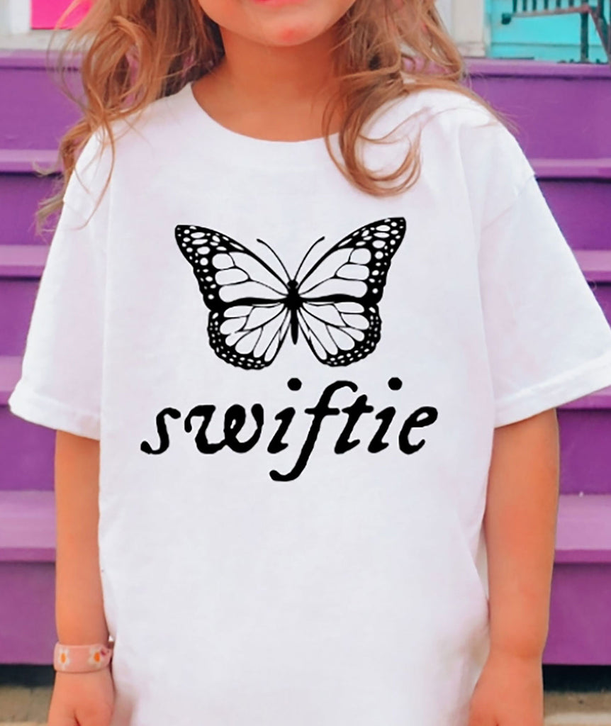 Taylor Swift Kids Swiftie Butterfly Tee Girls Casual Tops Frankie's Exclusives   