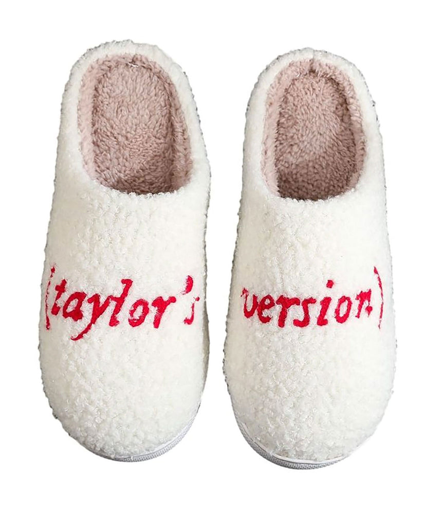 Taylor's Version Slippers Red Writing Accessories Frankie's Exclusives   