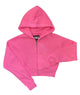 Katie J NYC Girls Dylan Crop Zip Hoodie Girls Casual Tops Katie J NYC Tart Raspberry Y/S (7/8)