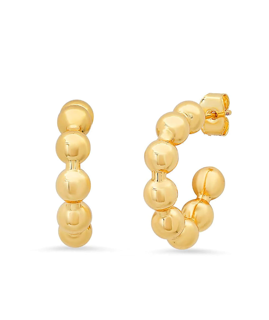 TAI Gold Ball Post Huggies Jewelry - Trend TAI   