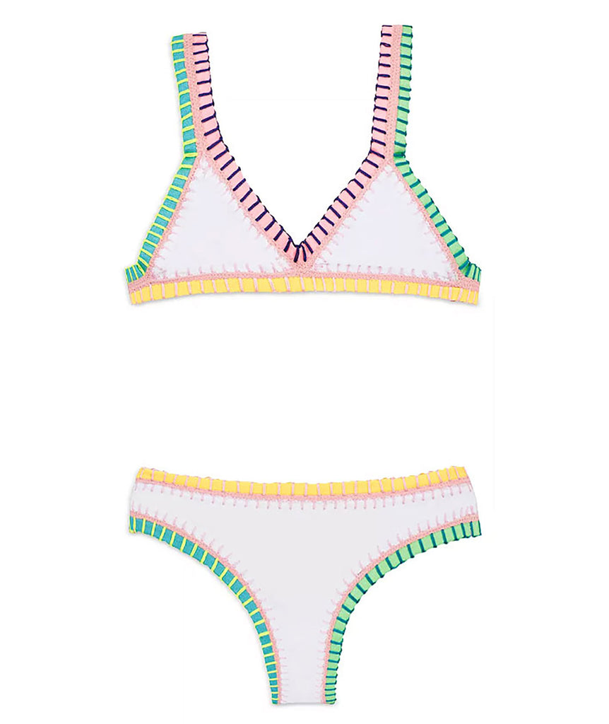 PQ Girls Rainbow Embroidered Bikini Accessories PQ Girls White Y/6 