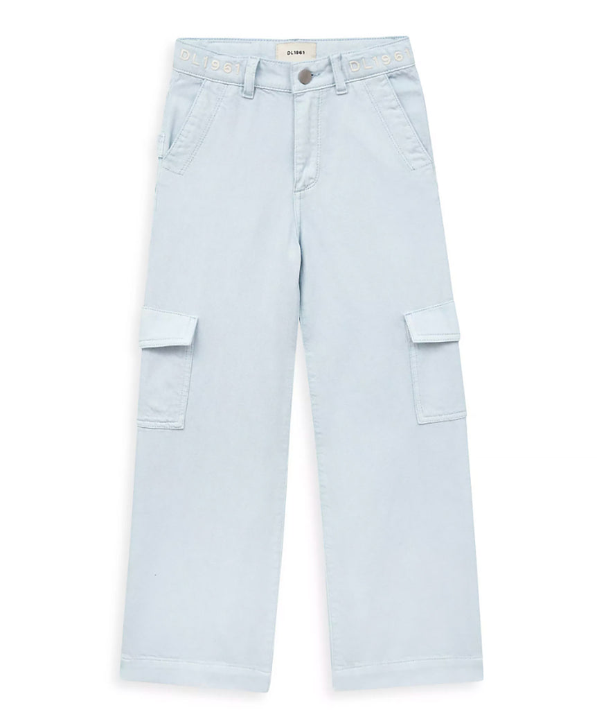 DL1961 Girls Lily Charter Blue Cargo Wide Leg Jeans Girls Denim DL1961   