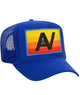 Aviator Nation Logo Rainbow Vintage Trucker Accessories Aviator Nation Juniors/Women One Size Fits Most Royal Blue 