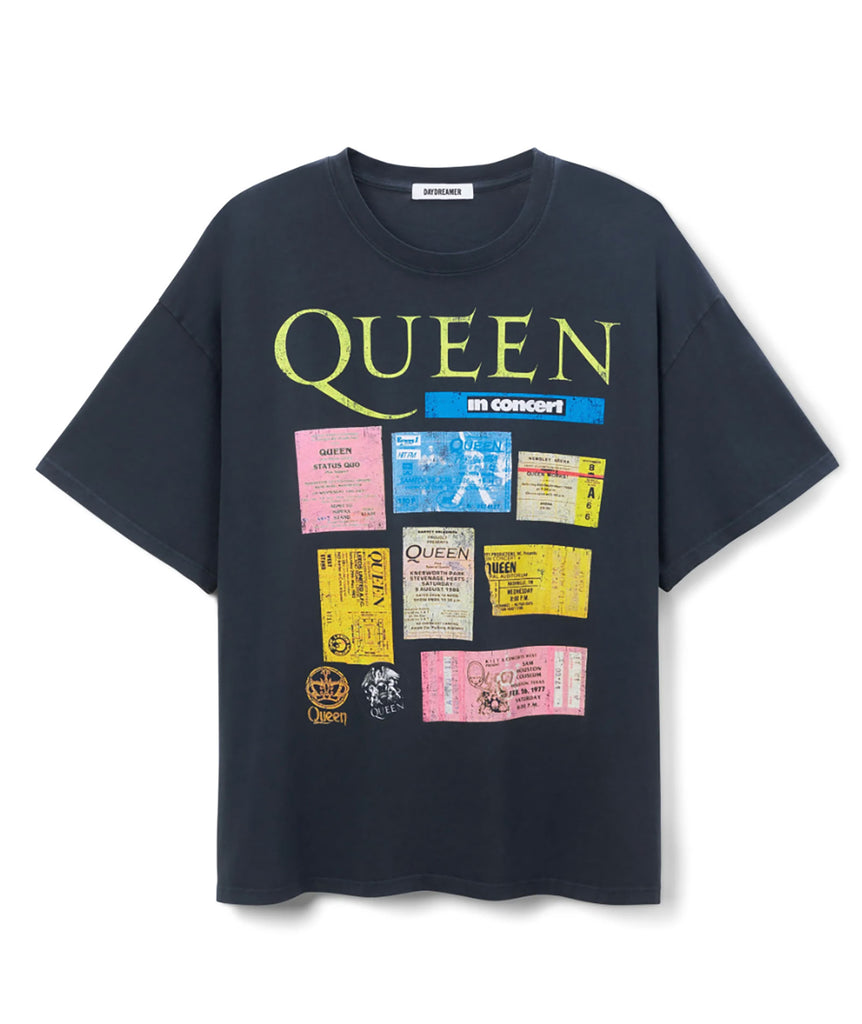 Daydreamer Women Queen Ticket Collage One Size Tee Womens Casual Tops Daydreamer   