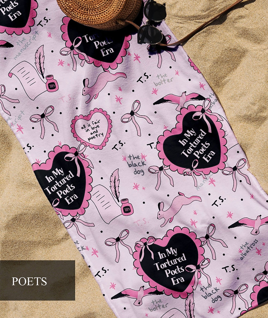Swiftie Poets Beach Towel Accessories Frankie's Exclusives   