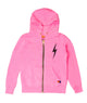 Aviator Nation Kids Bolt Zip Hoodie Girls Casual Tops Aviator Nation Neon Pink Y/4