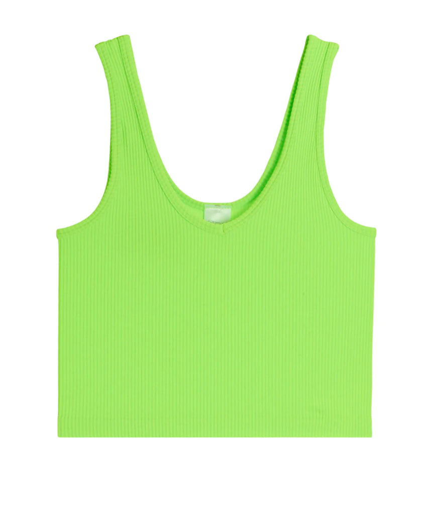 Nicky Ribbed Crop Top Girls Girls Special Tops Suzette One Size Fits Most (Y/7-Y/14) Neon Green 