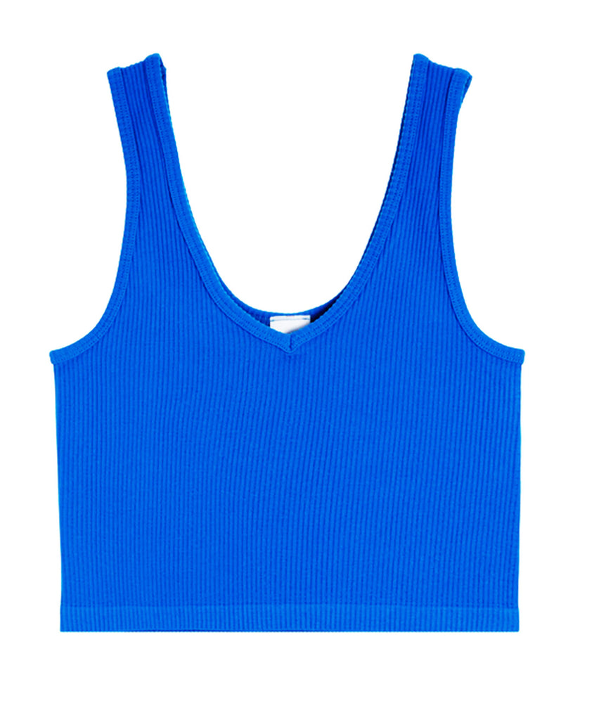 Nicky Ribbed Crop Top Girls Girls Special Tops Suzette One Size Fits Most (Y/7-Y/14) Neon Blue 