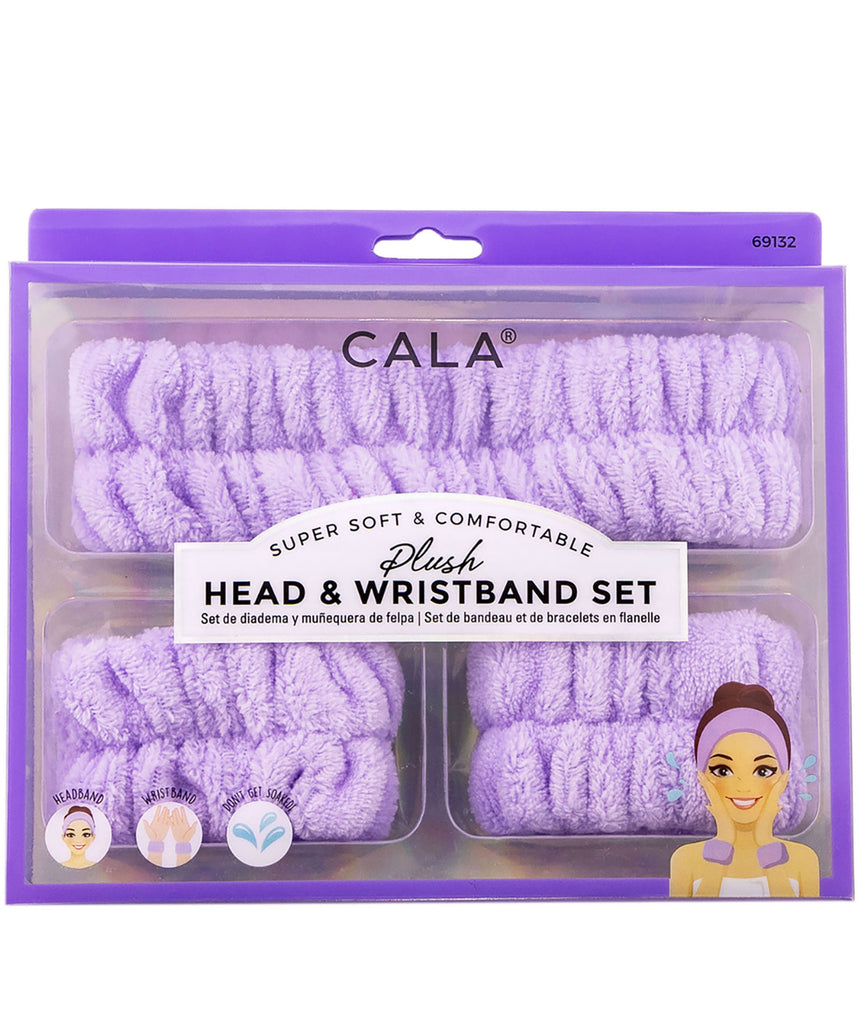 Spa Headband and Wristband Set Lavender Accessories Frankie's Exclusives   