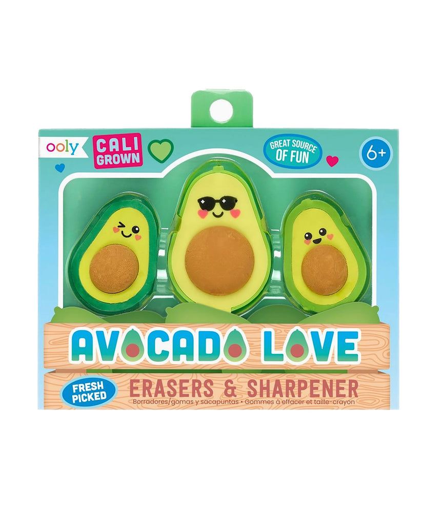 Avocado Love Eraser and Sharpener - Set of 3 Accessories ooly   