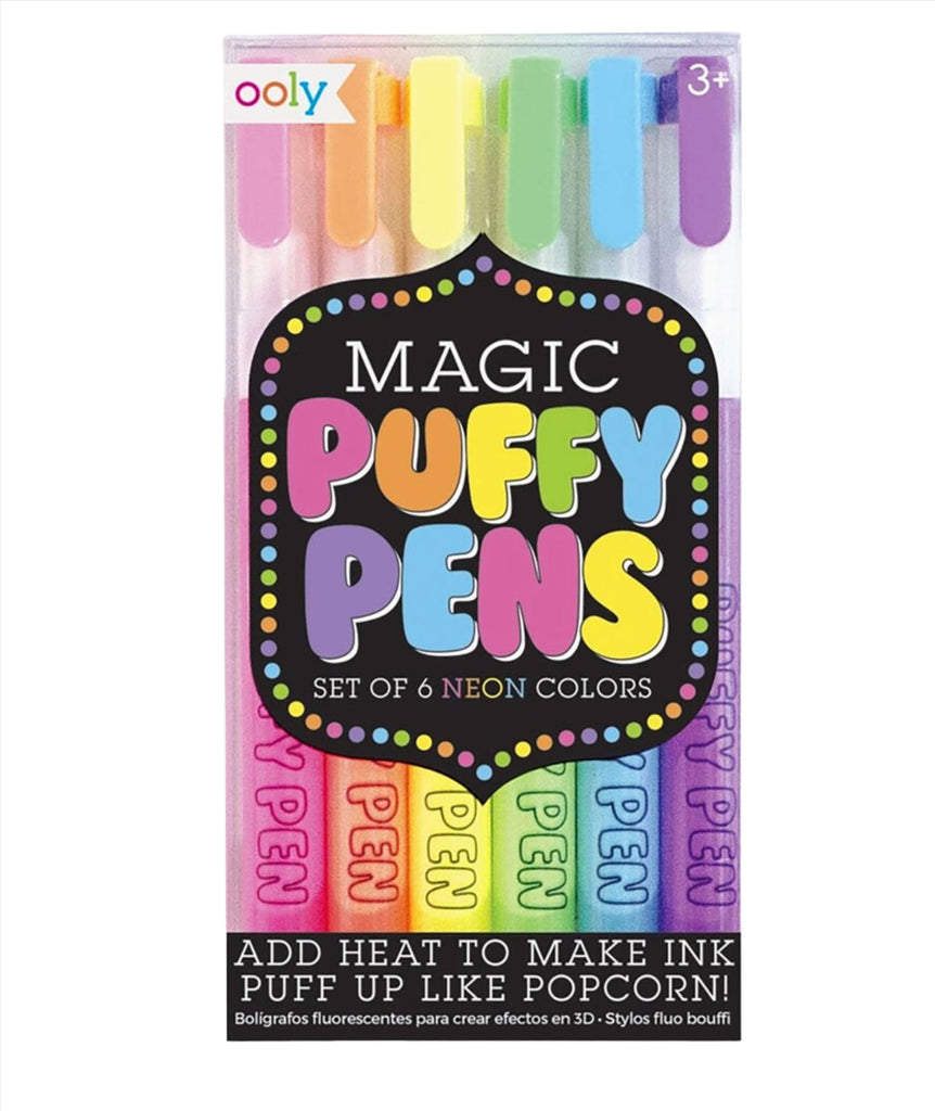 Magic Neon Puffy Pens - Set of 6 Accessories ooly   