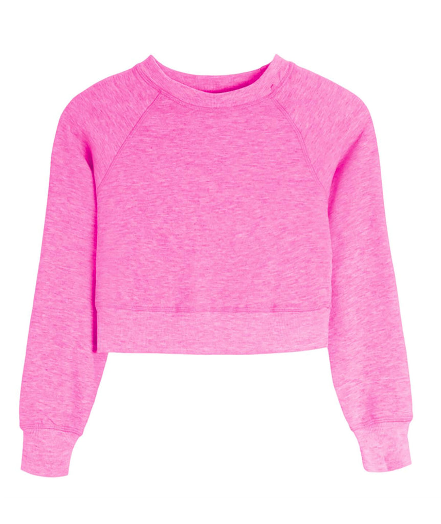 Quinn Brushed Soft Cloud Crew Sweatshirt Girls Girls Casual Tops Suzette Begonia Pink Y/4 