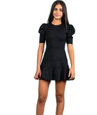 Miss Behave Girls Abigail 3/4 Puff Shoulder Dress Girls Special Dresses Miss Behave Black Y/S (7/8) 