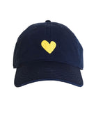 Kerri Rosenthal Heart Patch Baseball Hat Navy/Yellow Accessories Kerri Rosenthal   