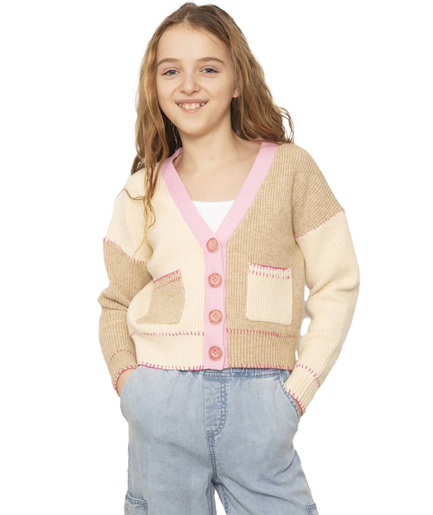 Central Park West Girls Mallory Whip Stitch Cardigan Girls Casual Tops Central Park West Girls   