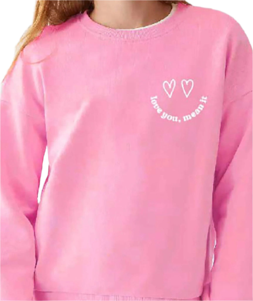 Sub_Urban Riot Girls Love You Mean It Classic Sweatshirt Girls Casual Tops Sub_Urban Riot   