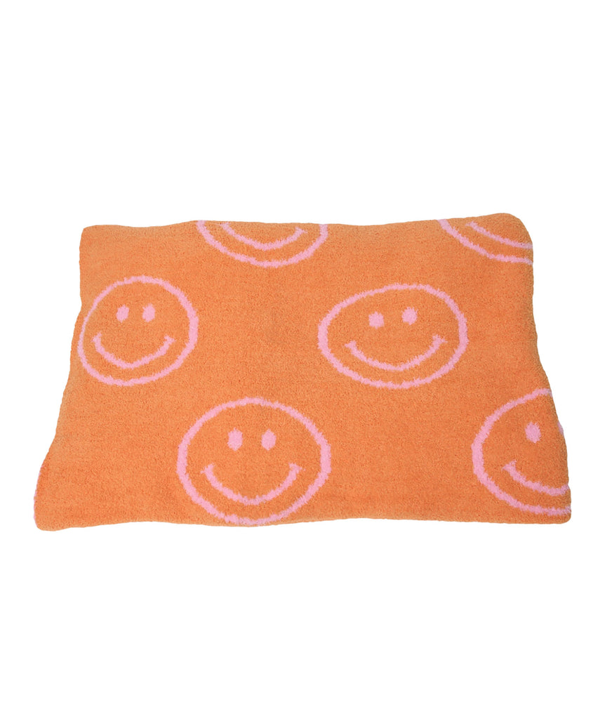 Smiley Face Blanket Pink Orange Accessories Malibu Sugar   