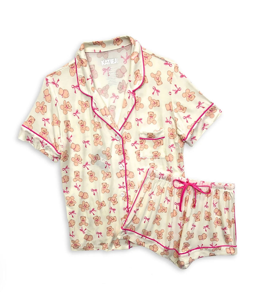 Katie J NYC Juniors Teddy Bears Lynn PJ Shorts Set Accessories Katie J NYC   