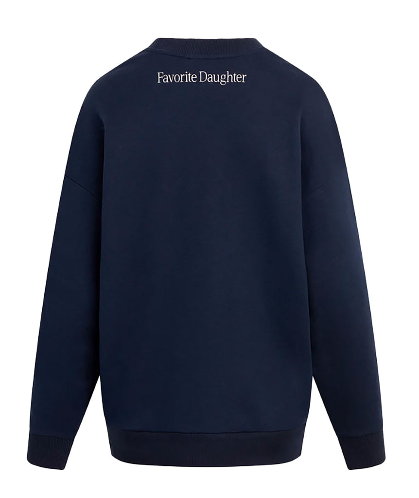 Favorite Daughter Women Go Sports Sweatshirt Navy/White Womens Casual Tops Favorite Daughter   