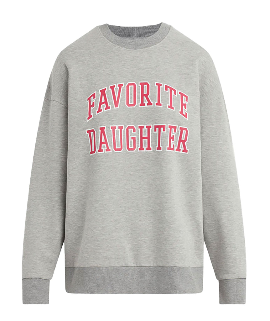 Favorite Daughter Women Collegiate Sweatshirt Heather/Pink Womens Casual Tops Favorite Daughter   