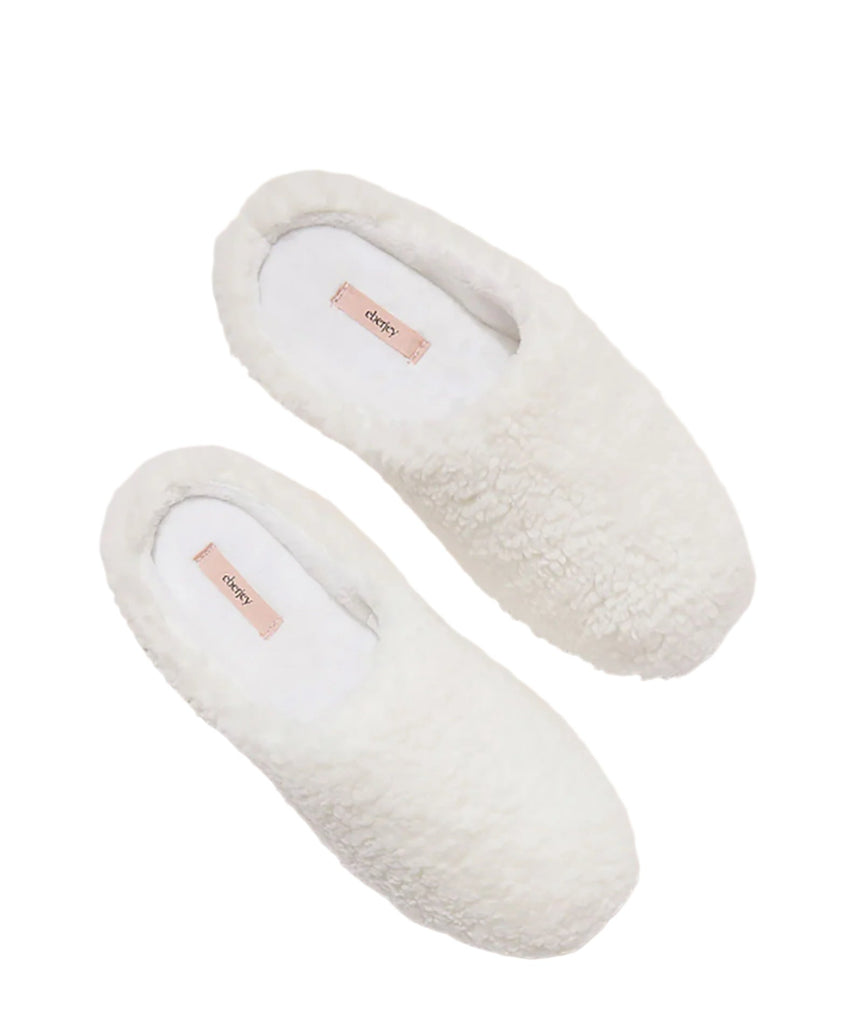 Eberjey Women Sherpa Slippers Ivory Accessories Eberjey   