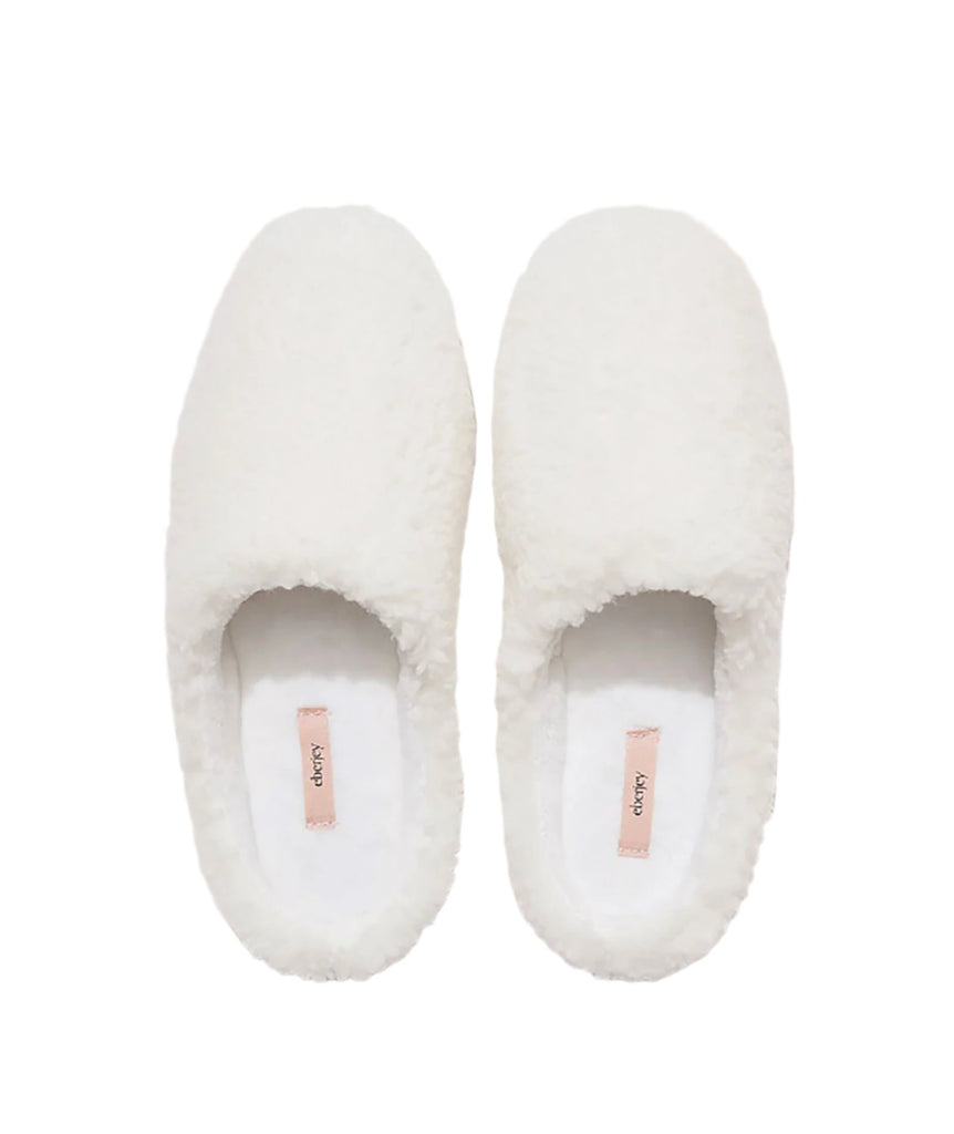 Eberjey Women Sherpa Slippers Ivory Accessories Eberjey   