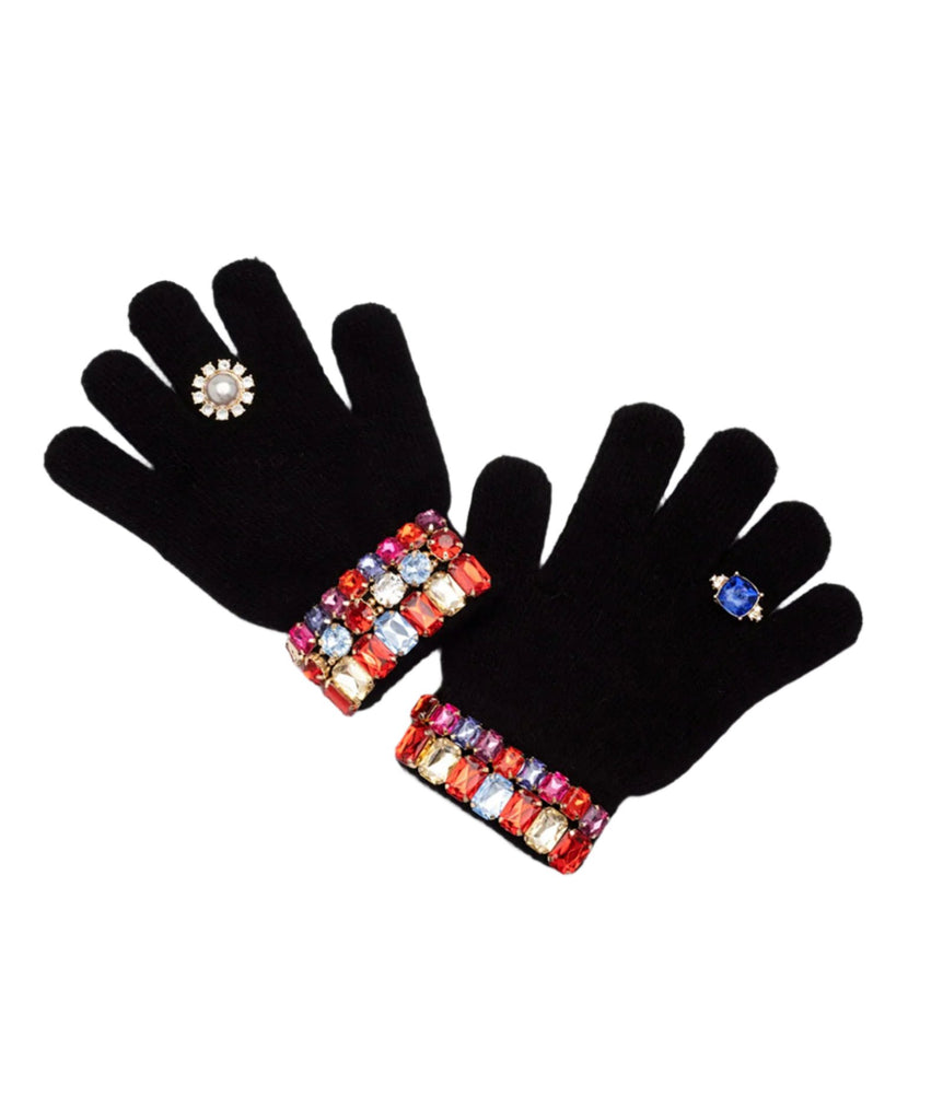 Super Smalls Ice Skating Jeweled Gloves Black Accessories Super Smalls   