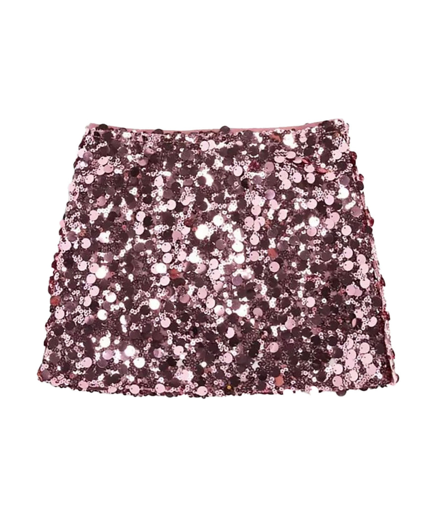 Katie J NYC Girls Pink Sequin Tia Skirt Girls Special Bottoms Katie J NYC   