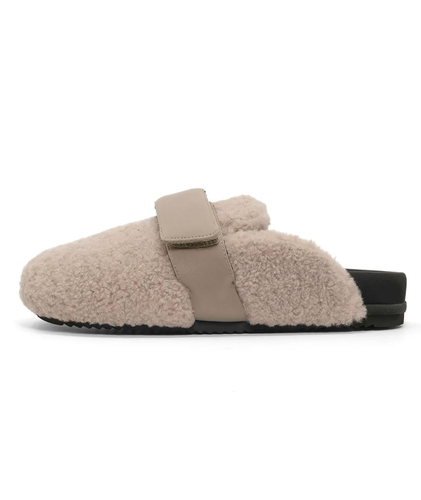 Roam Women Fuzzy Loafer Mule Cement Accessories Roam   