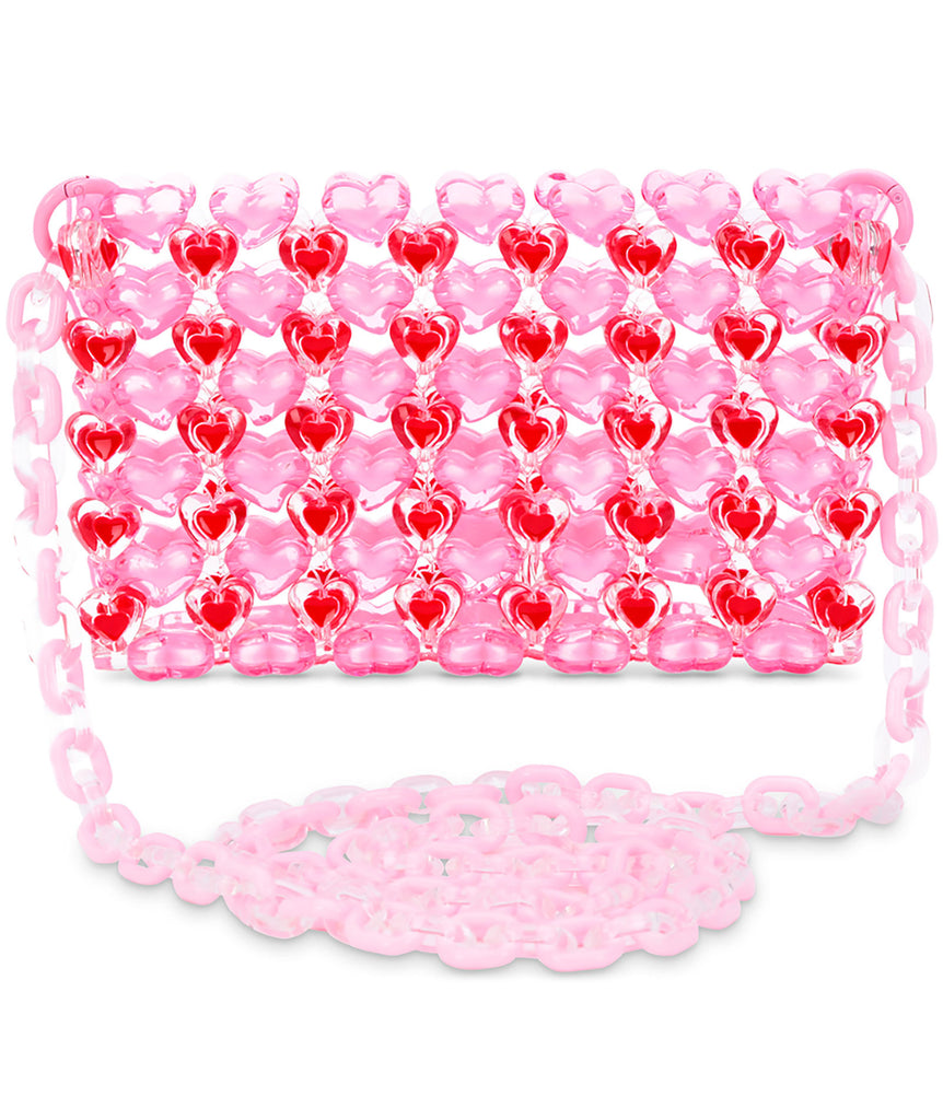 iScream Pink Heart Beaded Crossbody Bag Accessories iScream   