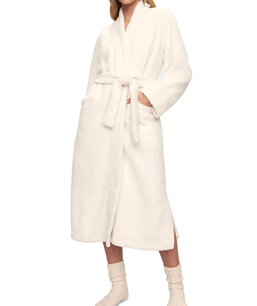 Eberjey Women Cozy Time Renew Plush Robe Ivory Accessories Eberjey   