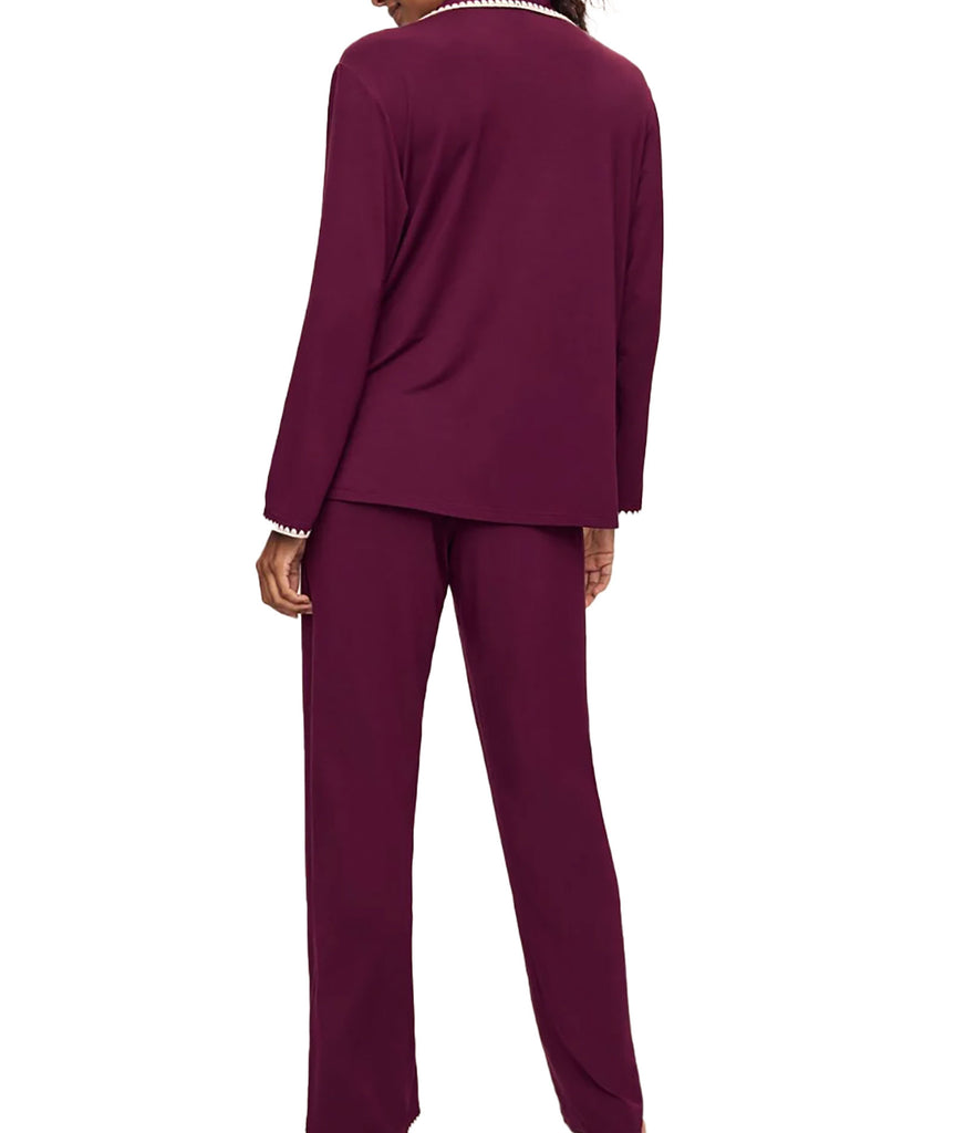 Eberjey Women Frida Long PJ Set Plum/Ivory Accessories Eberjey   