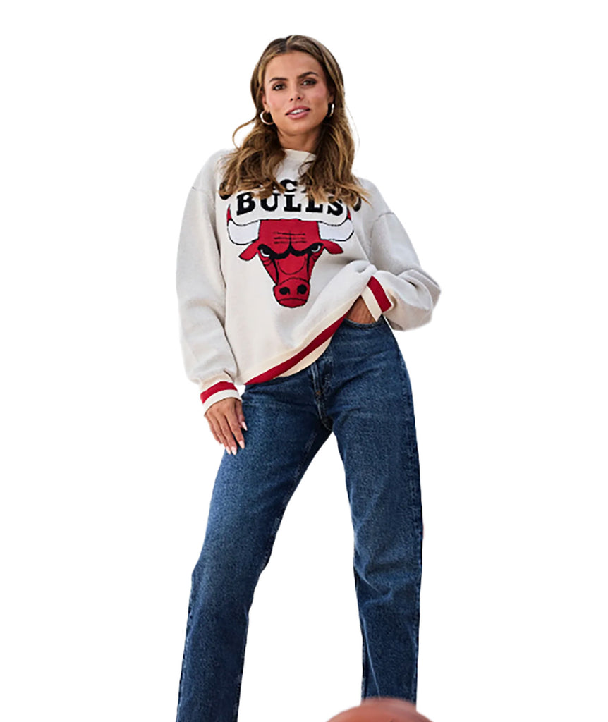 Terez Women Chicago Bulls Sugar Swizzle Sweater Womens Casual Tops Terez   