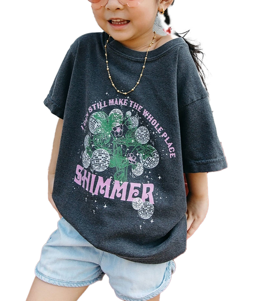 Disco Ball Shimmer Kids Tee Girls Casual Tops Frankie's Exclusives   