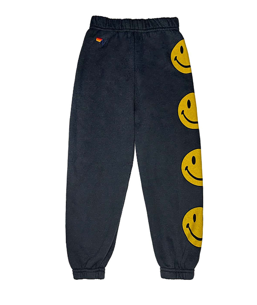 Aviator Nation Kids Smiley 2 Sweatpants Girls Casual Bottoms Aviator Nation Charcoal Y/4 