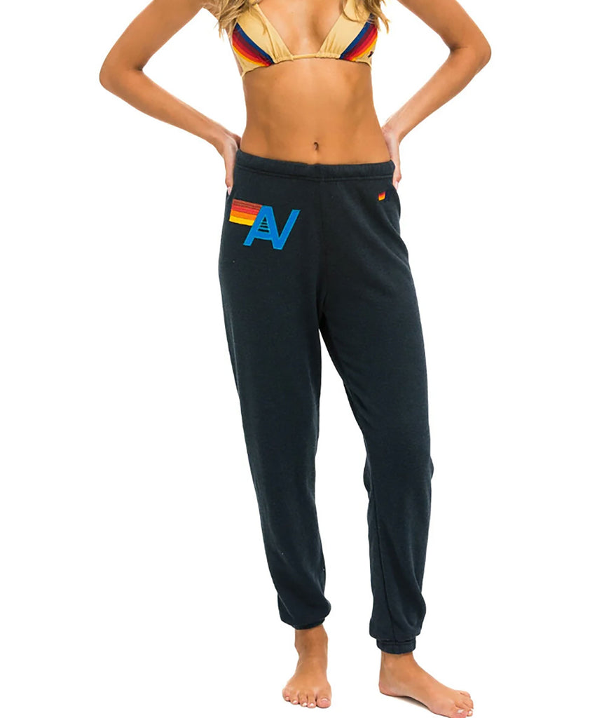 Aviator Nation Women Logo Stitch Sweatpants Charcoal Womens Casual Bottoms Aviator Nation   