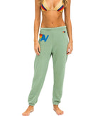 Aviator Nation Women Logo Stitch Sweatpants Sage Womens Casual Bottoms Aviator Nation   